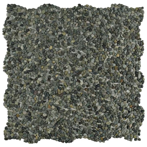 Merola Tile Pebblini Mini Olive 12 in. x 12 in. Pebble Stone Mosaic Tile (10.63 sq. ft. / Case)