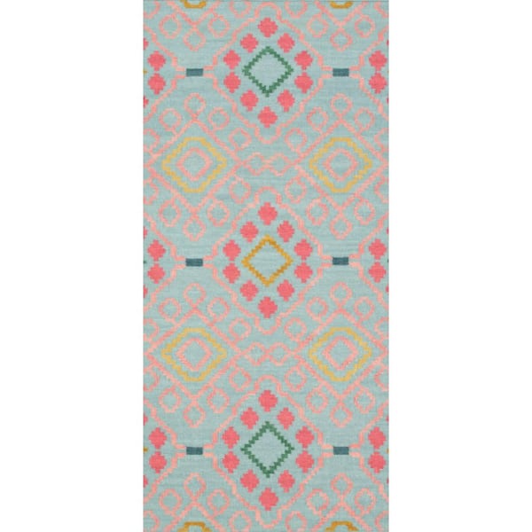 3 ft. x 8 ft. Multi Jelly Roll Handwoven Wool Indoor Runner Rug