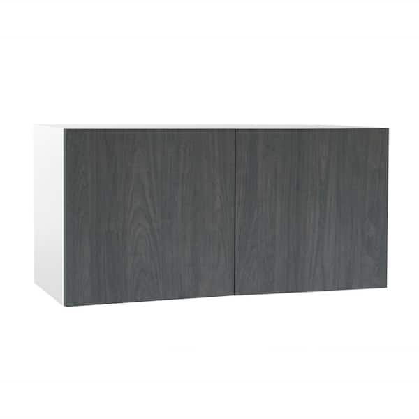 Cambridge Quick Assemble Modern Style, Carbon Marine 30 x 12 in. Wall Bridge Kitchen Cabinet (30 in. W x 12 in. D x 12 in. H)
