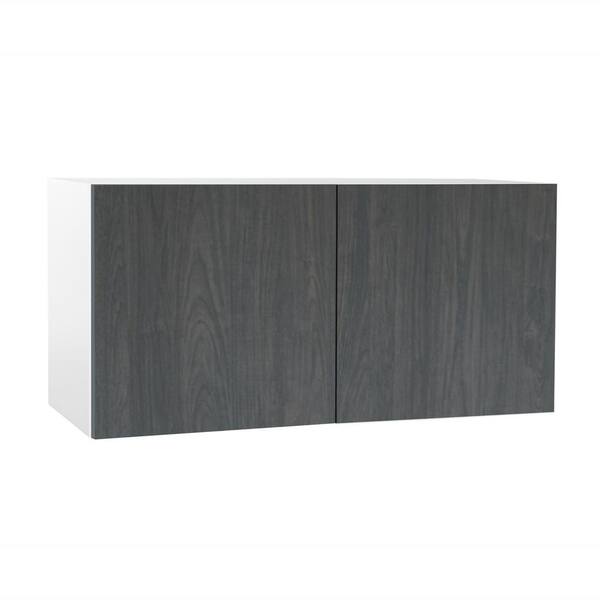 Cambridge Quick Assemble Modern Style, Carbon Marine 36 x 12 in. Wall Bridge Kitchen Cabinet (36 in. W x 12 in. D x 12 in. H)