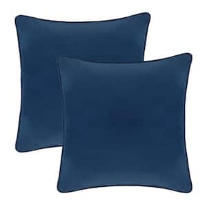 Dark Blue Velvet Throw Pillow, 24