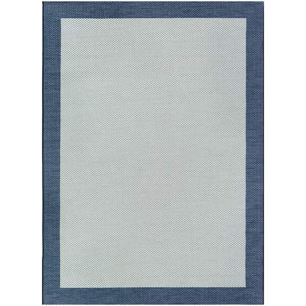 BALTA Langley Dark Blue 7 ft. 10 in. x 10 ft. Solid Indoor/Outdoor Area