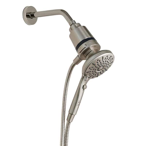 Seventy 5-Spray Wall Mount Magnetic Built-in Filter Handheld Shower Head 1.8 GPM in Brushed Nickel