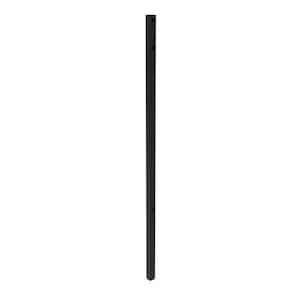 Athens 2-in x 2-in x 6.5-ft Gloss Black Aluminum Flat Top and Bottom Design Gate Post for Pool Application