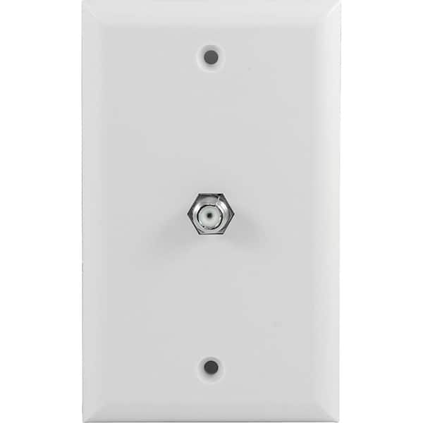 GE White 1-Gang Coaxial Wall Plate (1-Pack)