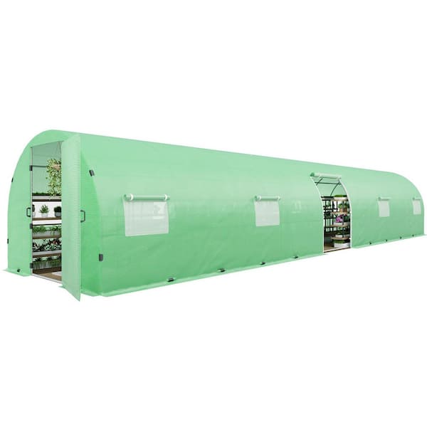 amerlife 44 ft x 10 ft x 7.5 ft Galvanized Steel Green Greenhouse