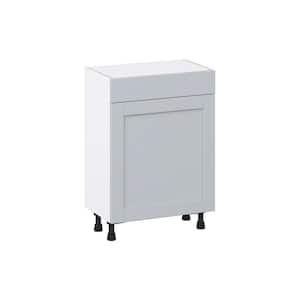 Cumberland Light Gray Shaker Assembled Shallow Base Kitchen Cabinet with a Drawer (24 in. W x 34.5 in. H x 14 in. D)