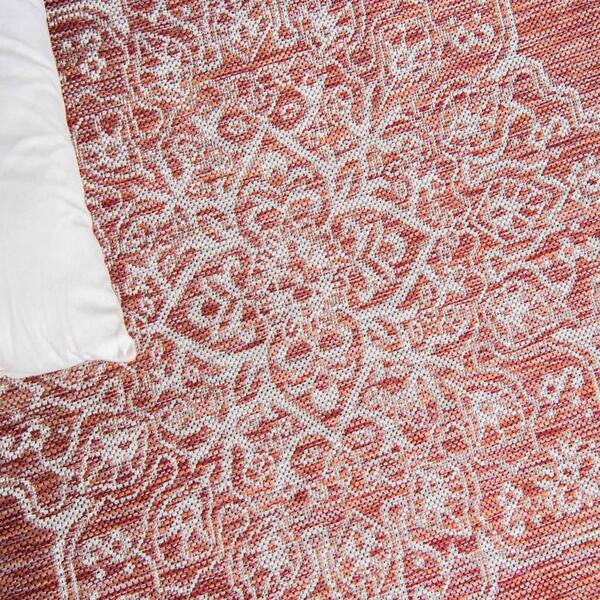 Rust Red Antique 2 ft. x 6 ft. Outdoor Runner Rug