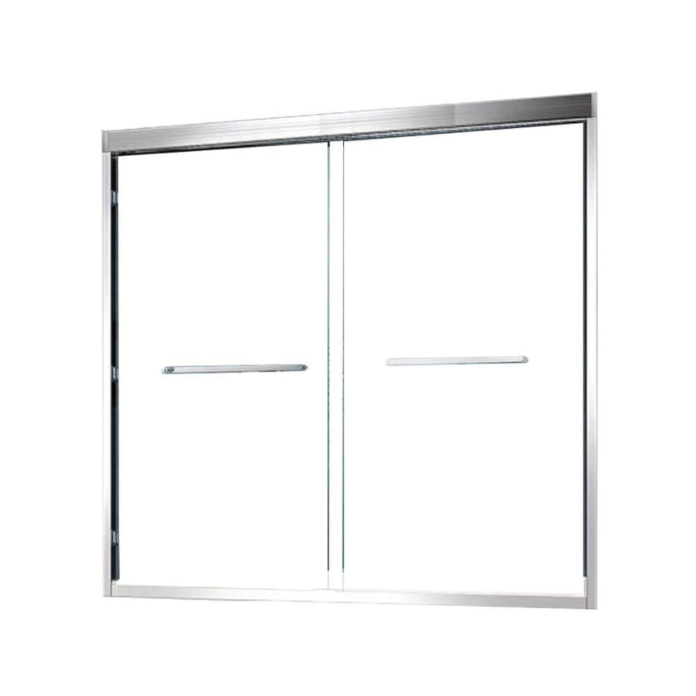 60 in. W x 60 in. H Double Sliding Framed Shower Doors in Chrome Finish with Clear Glass price history on PriceWatchPro