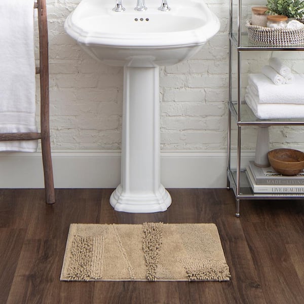 Composition Taupe 21 in. x 34 in. Cotton Bath Mat