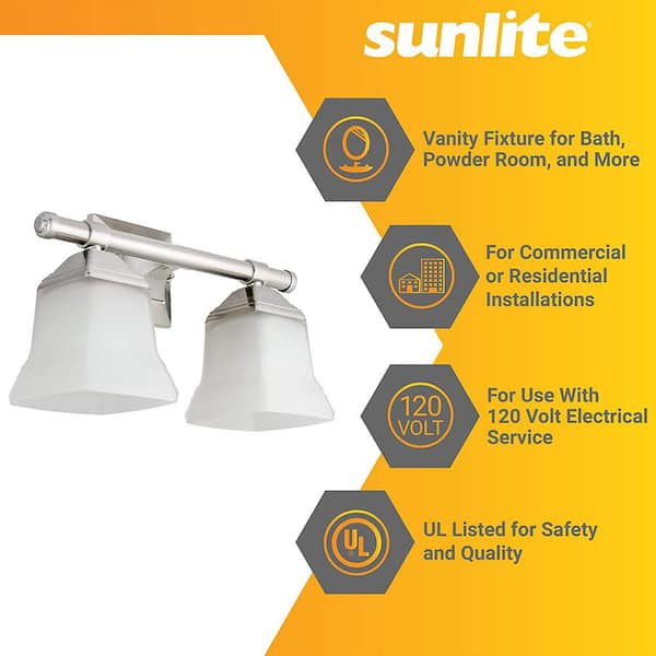 Sunlite 45470-SU Bathroom Vanity Light Fixture 14" Decorative Alabaster... 