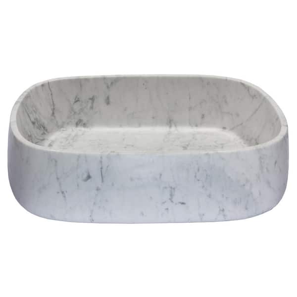 Eden Bath Rounded Rectangular Vessel Sink in Carrara Marble