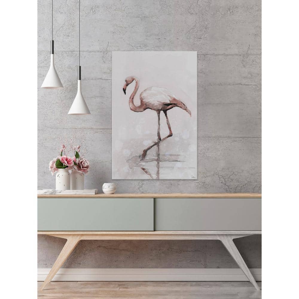 18 in. H x 12 in. W Flamingo Splash by Julia Posokhova Printed Canvas 