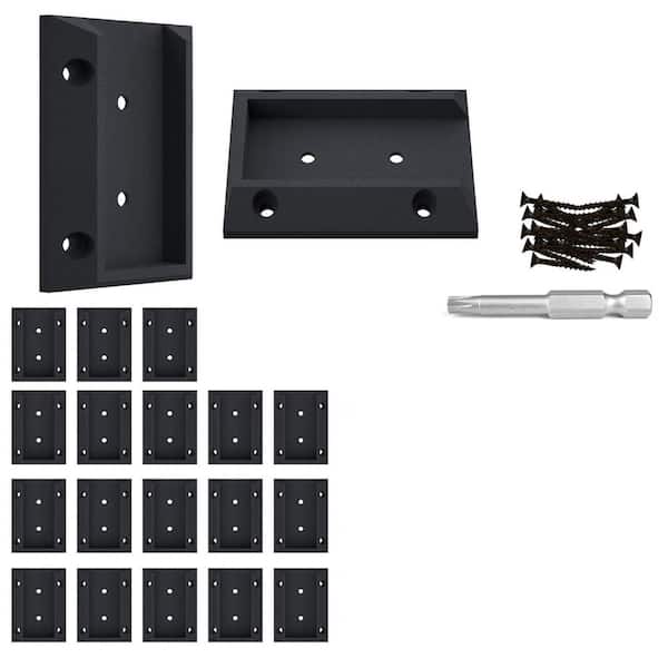 Deck Railing Brackets Connectors Rail Support Kit for 2x4 Wood Posts with 124 Screws for Stair Fence Cable Railings