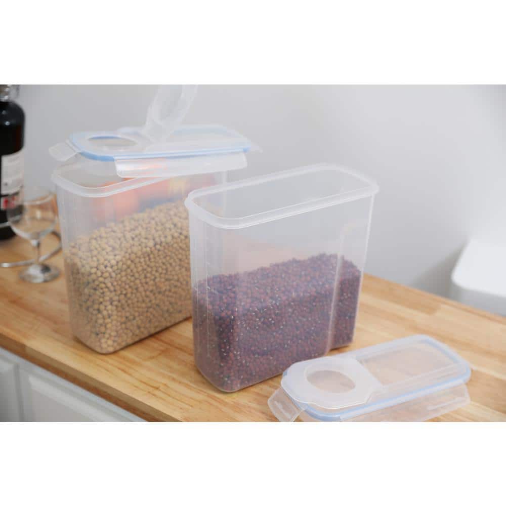 Clear BPA-Free Plastic Food Storage Containers with Airtight Lids, Set of 2