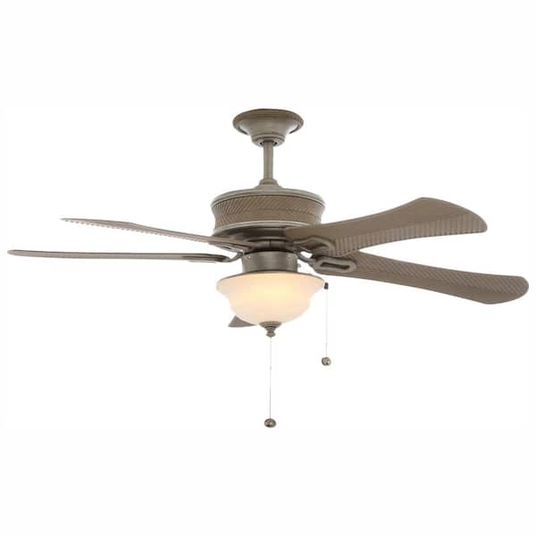 Hampton Bay Algiers 54 in. LED Indoor/Outdoor Cambridge Silver Ceiling Fan with Light Kit