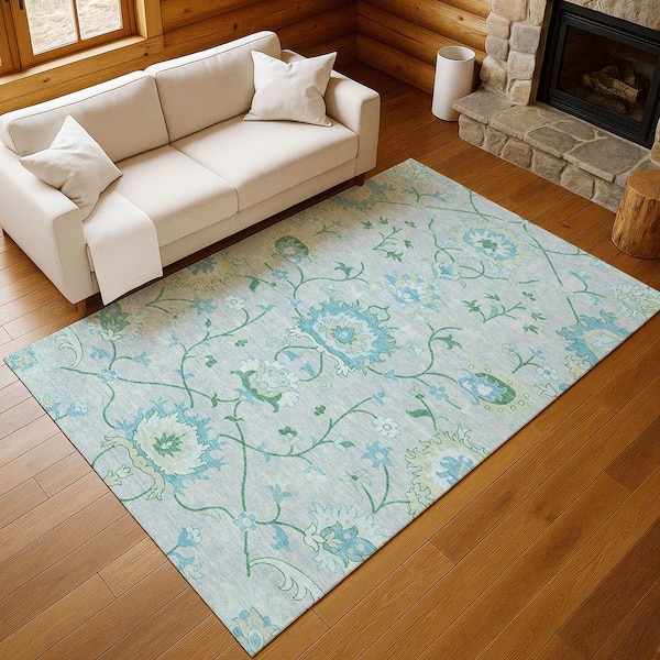 Chantille Machine Washable Indoor/Outdoor Abstract ACN2291 Mint 5 ft. x 7 ft. 6 in. Area Rug