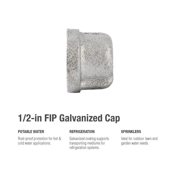 Southland 1/2 in. Galvanized Malleable Iron Cap Fitting 511-403HN