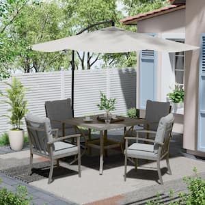 Urban Oasis Gray 5-Piece Aluminum Outdoor Dining Set with Cushions