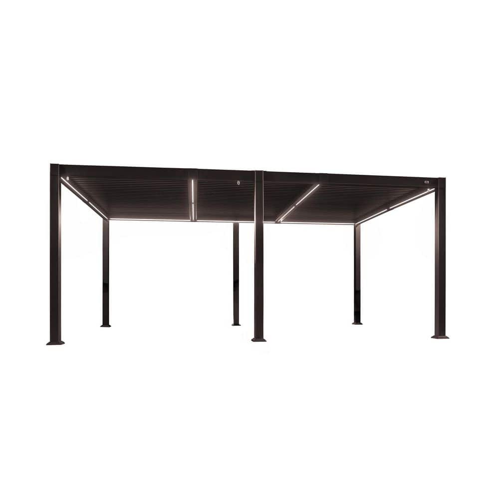 PURPLE LEAF 11 ft. x 18 ft. Bronze Aluminum Outdoor Louvered