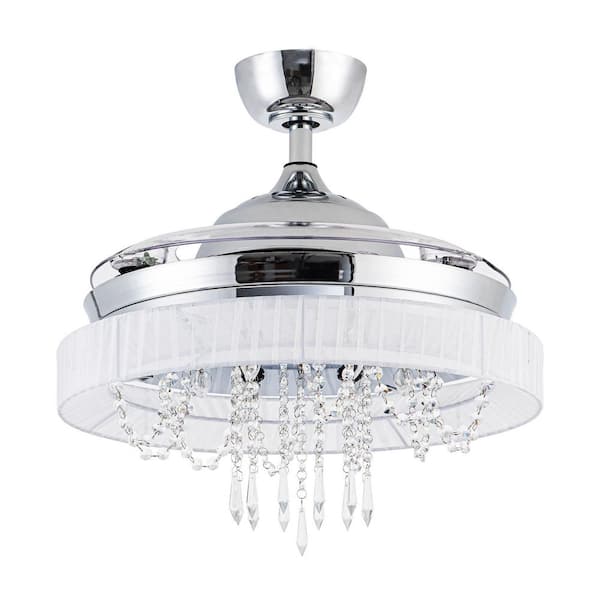 Parrot Uncle 42 in. Indoor Retractable 3-Blade Crystal Chrome