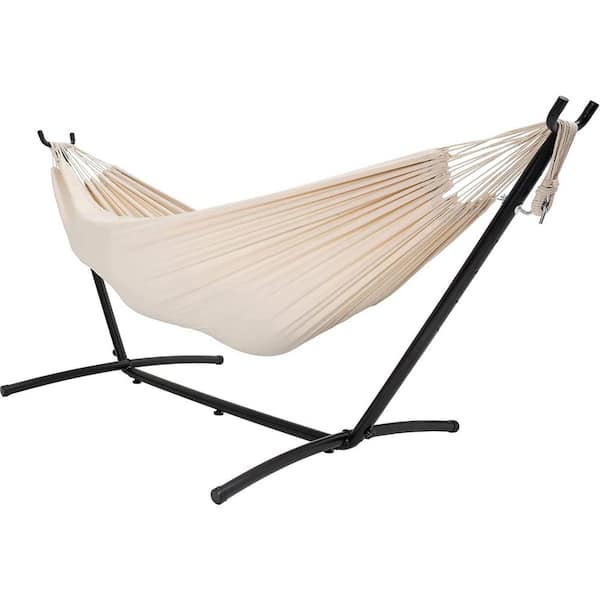 Unbranded 9 ft. 2-Person Hammock with Steel Stand Includes Portable Carrying Case, 450 lbs. Capacity ( Natural)