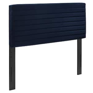 Tranquil Midnight Blue Twin Upholstered Headboard