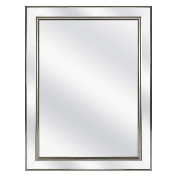 Photo 1 of 20.12 in. W x 26.06 in. H Fog Free Silver Framed Recessed/Surface Mount Bathroom Medicine Cabinet with Mirror