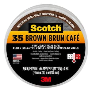 3/4 in x 66 ft x 0.007 in. #35 Vinyl Electrical Tape, Brown