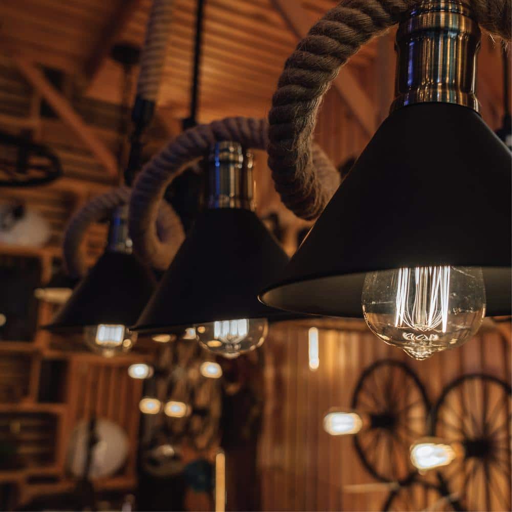 60-Watt Equivalent ST64 Vintage Style Edison Bulbs, Incandescent Dimmable E26 Filament Bulb, 2700K (6-Pack)