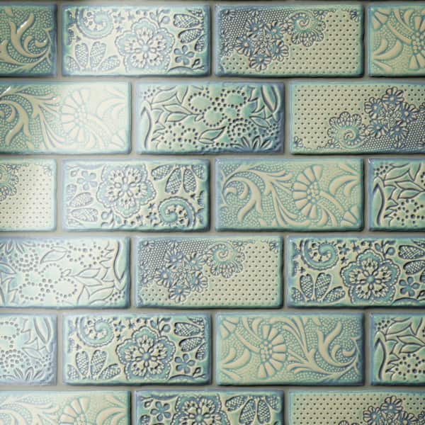 Merola Tile Antic Feelings Agua Marina 3 in. x 6 in. Ceramic Wall Tile (4.16 sq. ft./Case)