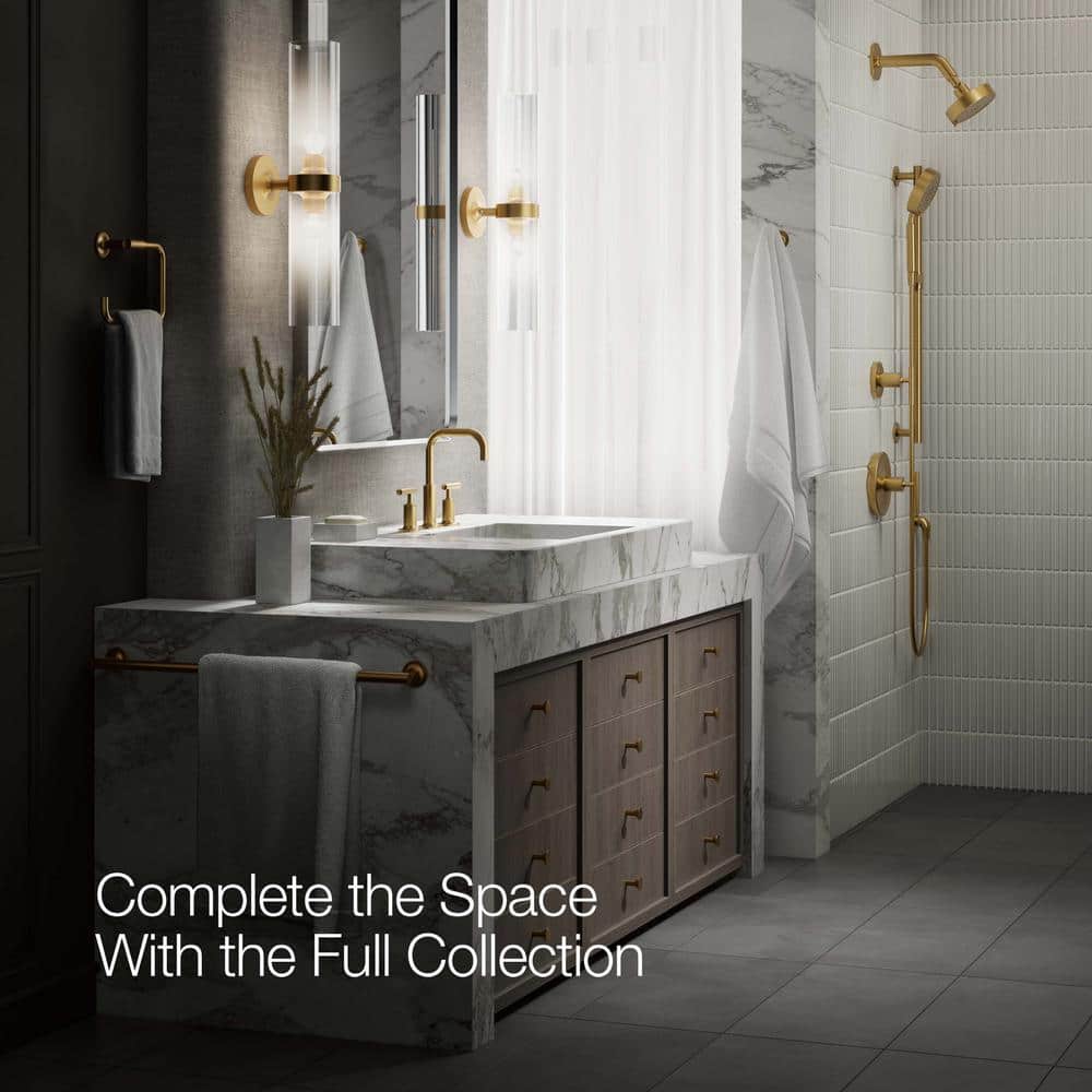 Vibrant Brushed Moderne Brass Widespread Bathroom Faucet