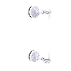 Pacific Grove Collection 8 Inch Single Side Shower Door Pull with Twisted Accents in Matte White