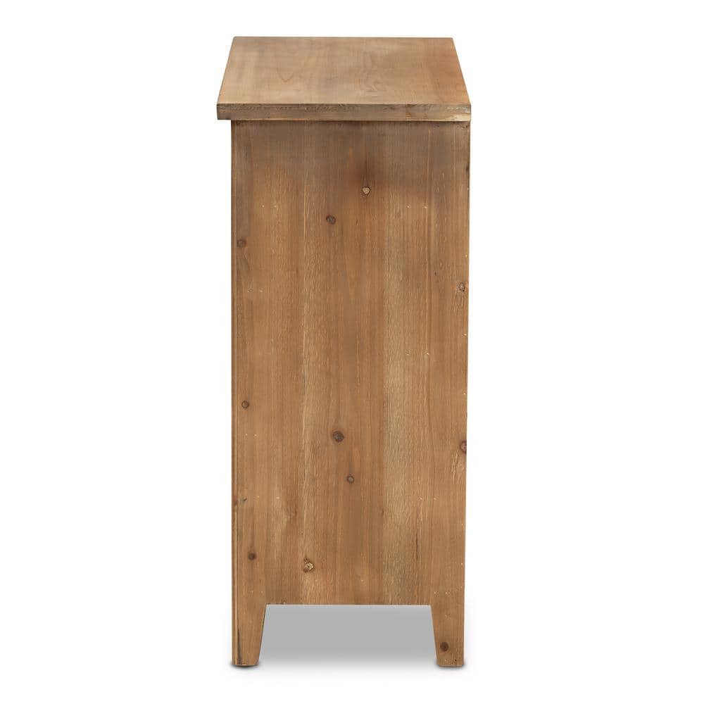 Clement Medium Oak 3-Drawer Wood Spindle Chest