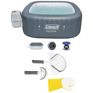 Salsa 4-Person 114-Jet Inflatable Hot Tub with 3-Piece Cleaning Tool Set