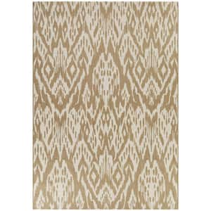 Pollard Tan 5 ft. x 7 ft.  Ikat Indoor/Outdoor Area Rug