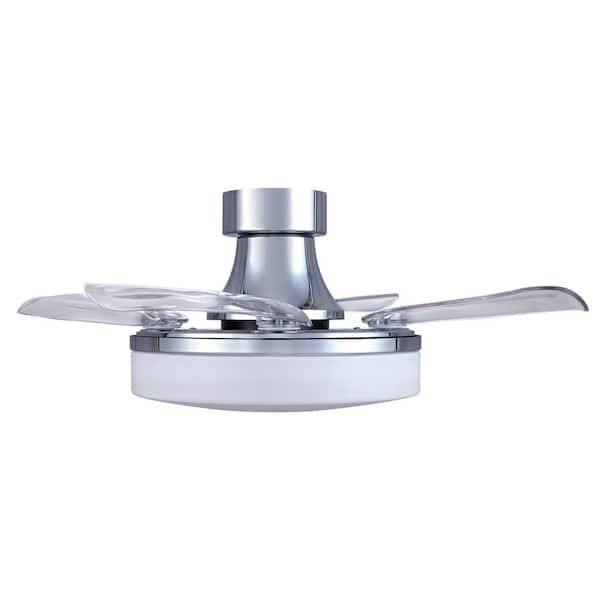 Mya 36 in. Indoor Chrome and Clear Remote Control Ceiling Fan