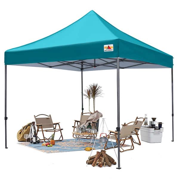 ABCCANOPY 10 ft. x 10 ft. Turquoise Commercial Instant Shade Metal Pop Up Canopy Tent Shelter