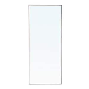 Timeless Home 30 in. W x 72 in. H x Contemporary Metal Framed Rectangle Silver Mirror