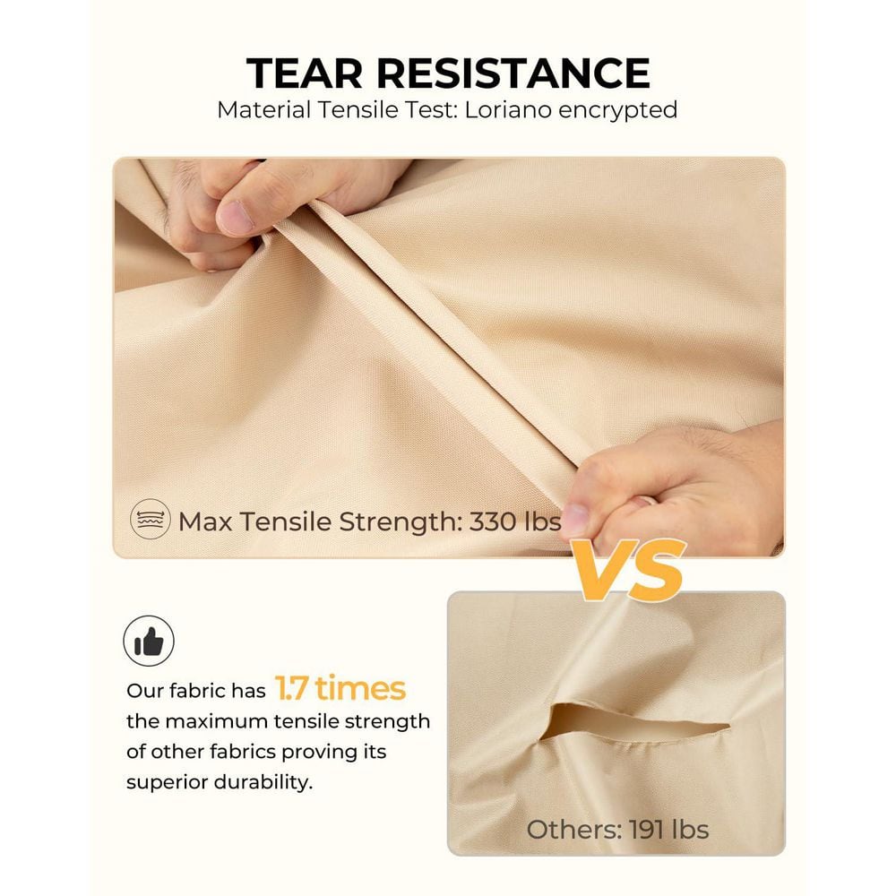 Demonstration of the tear resistance of the furniture cover fabric.