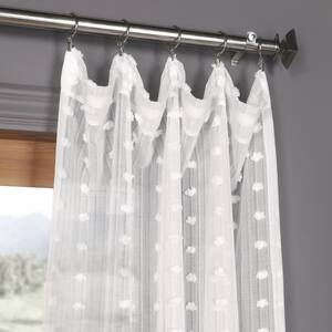 Strasbourg Dot Geometric Rod Pocket Sheer Curtain - 50 in. W x 108 in. L (1 Panel)