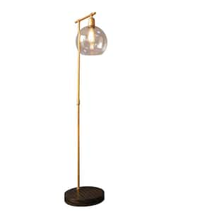 59 in. Gold Floor Lamp with Glass Globe