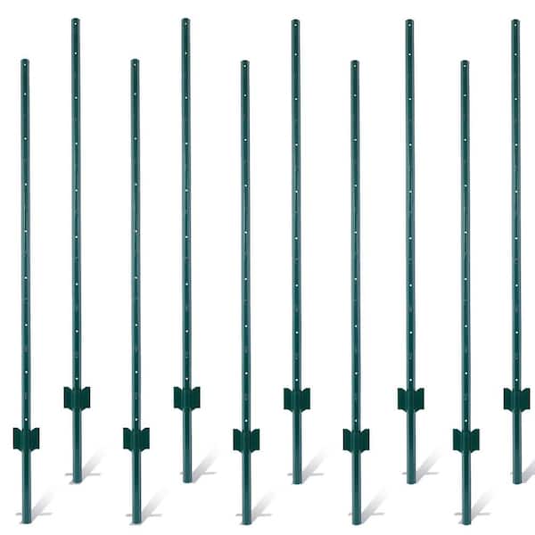 Tosulte 1.18 in. W x 6 ft. L Heavy Duty Green Metal U-Channel Steel ...