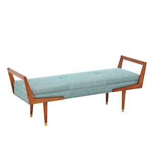 Boomerang Blue/Pecan Bedroom Bench