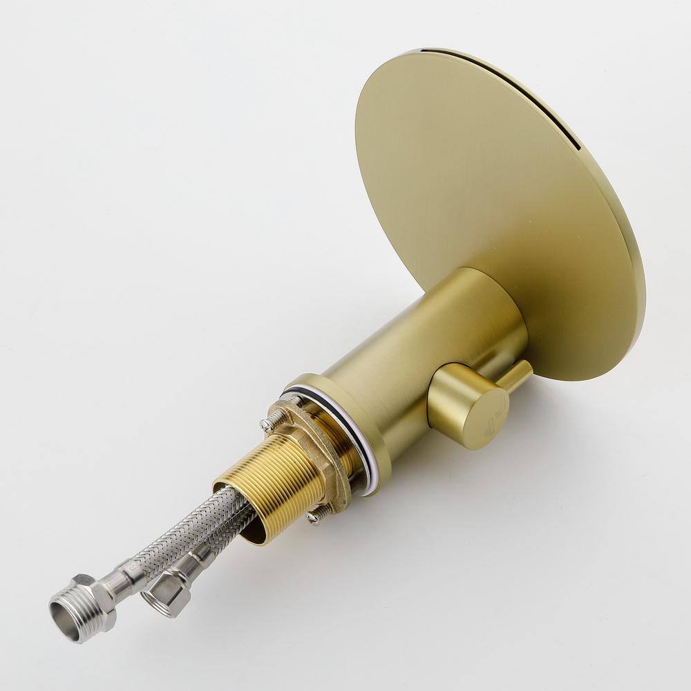 Brushed Gold Solid Brass Deck-Mounted Roman Tub Faucet with Hand Shower