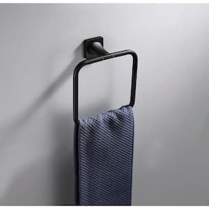 Bath Wall Mounted Towel Ring Hand Towel Holder in Spot Resist Matte Black