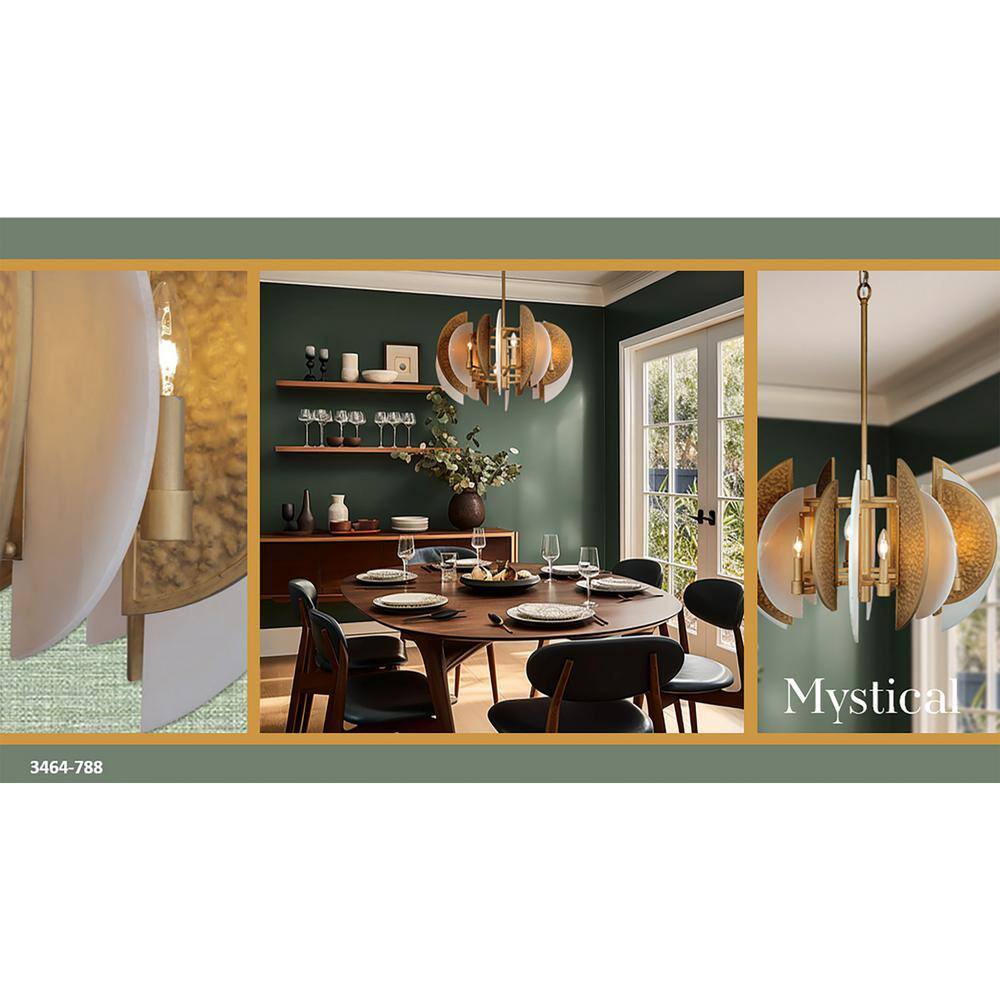 Ashen Gold 8-Light Chandelier with Alabaster Stone Shades
