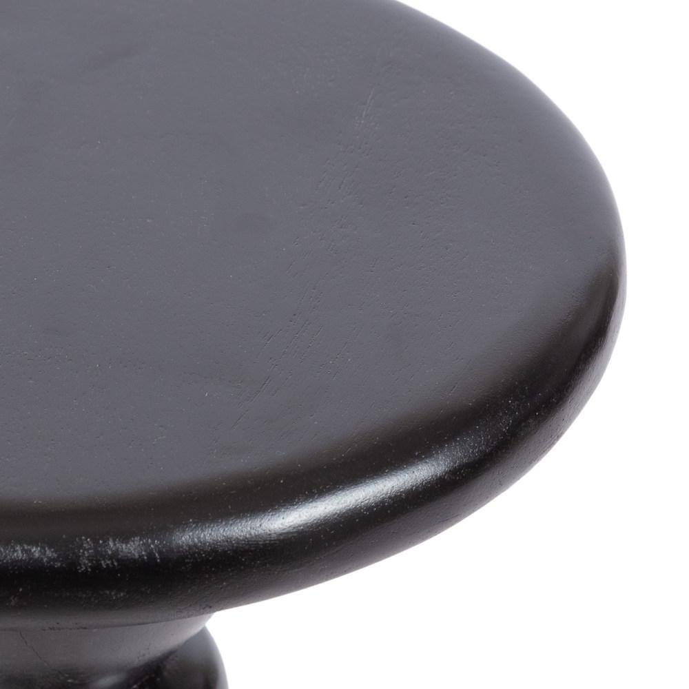 Tirollo Black Solid Mango Wood Round Accent Table