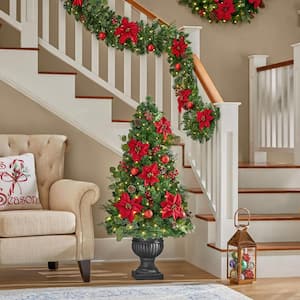 4.5 ft. Pre-Lit LED Berry Bliss Potted Artificial Christmas Tree