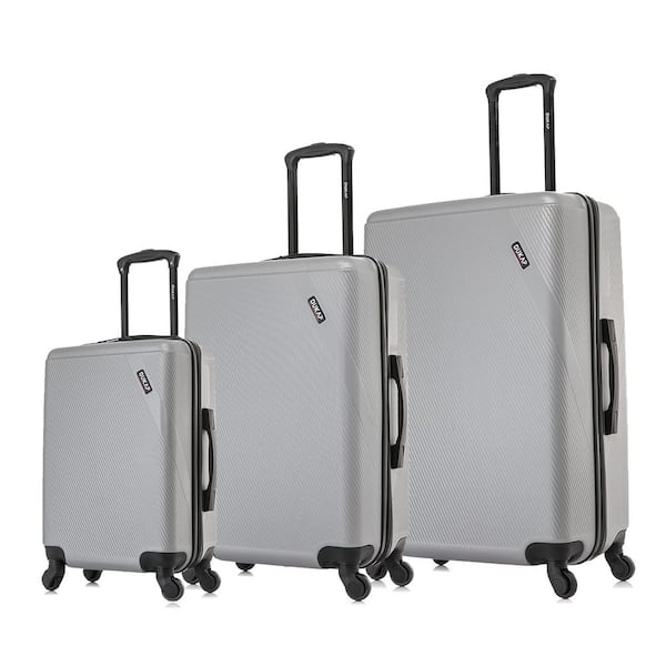 InUSA Discovery Lightweight Hardside Spinner Silver 3-Piece Luggage set 20 in. x 24 in. x 28 in.